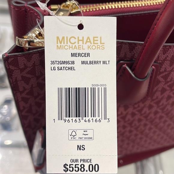 MICHAEL KORS MERCER LARGE SATCHEL 
MULBERRY MULTI - Picture 4 of 16